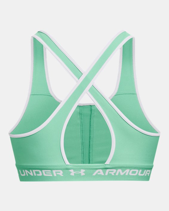 Women's Armour® Mid Crossback Sports Bra, Green, pdpMainDesktop image number 11